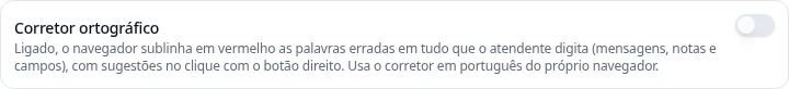 Configuração real: Corretor ortográfico em português