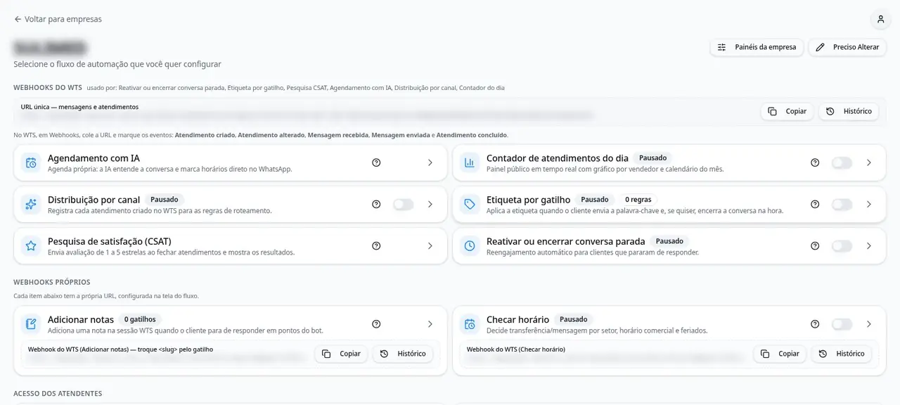 Recursos de uso do cliente da API Global